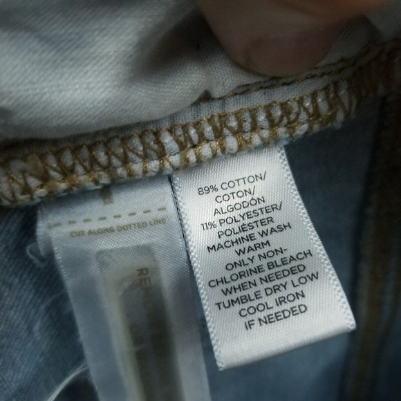 Loft Women's 27 Floral Blue Cut-Off Jean Shorts 32.5" 2.75" 8.75" - Picture 10 of 10